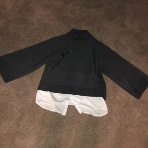 Turtle neck with sheer attached cami